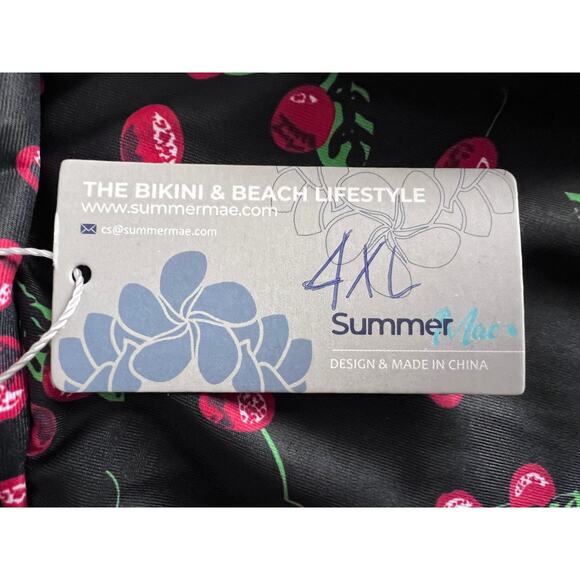 Summer Mae 4XL Plus Size One Piece Swimsuit Black Cherry Skirt Short Modest NEW - Picture 10 of 12